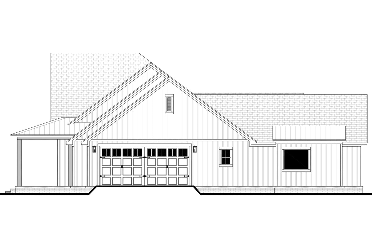 H8407-A Farmhouse House, 4 Bedrooms, 2.5 Bathrooms | Clark House Plan Right CAD