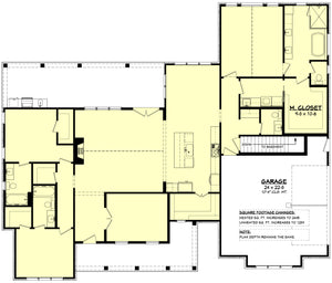 H8038-A Modern Farmhouse Basement Stair Location Floor Plan, 3 Bedrooms, 3.5 Bathrooms | Hensley 2427 