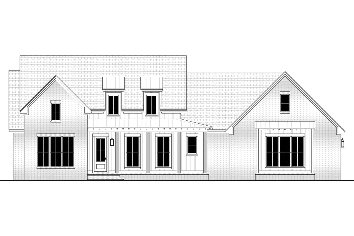 H8038-A Modern Farmhouse, 3 Bedrooms, 3.5 Bathrooms | Hensley 2427 Front CAD