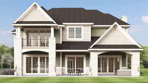 Q7476-A New American House, 4 Beds, 4.5 Baths | Plan 24280 Exterior-5
