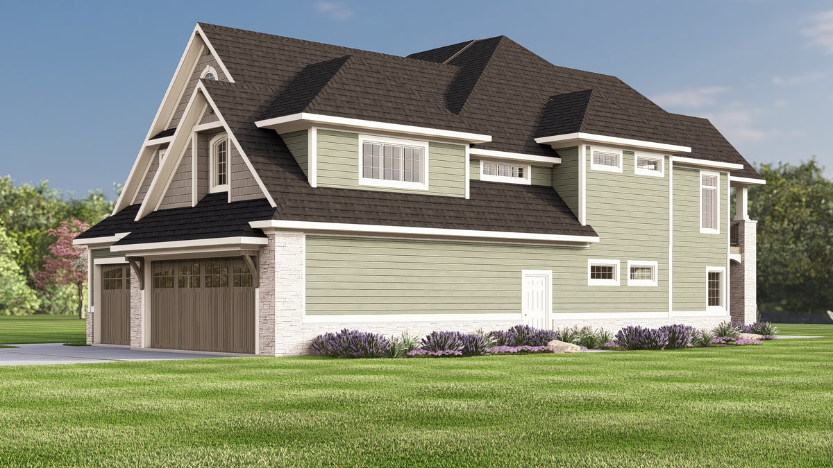 Q7476-A New American House, 4 Beds, 4.5 Baths | Plan 24280 Exterior-7
