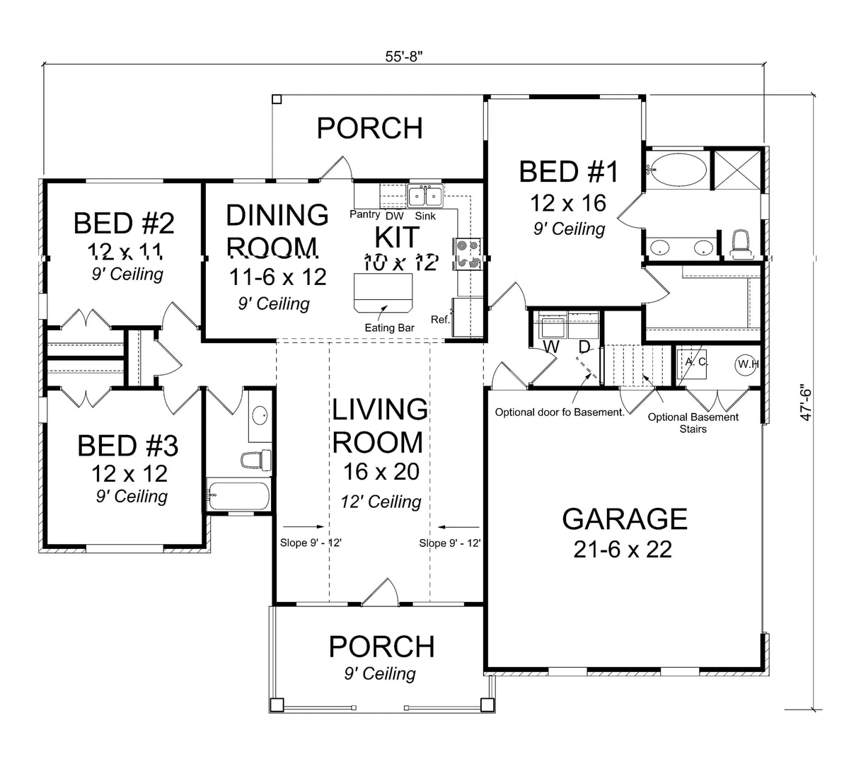 Sandy Ridge House Plan - Archival Designs House Plans, floor plan