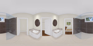 J7857-E Cottage House Bathroom Panorama, 4 Bedrooms, 3 Bathrooms | Silvermist 24631 