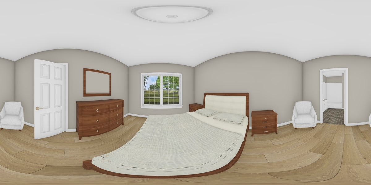 J7862-E Cottage House Bedroom Panorama, 2 Bedrooms, 2 Bathrooms | Granite Hollow 24636 