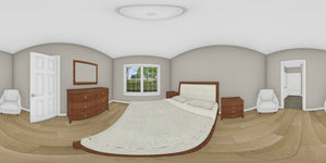 J7862-E Cottage House Bedroom Panorama, 2 Bedrooms, 2 Bathrooms | Granite Hollow 24636 