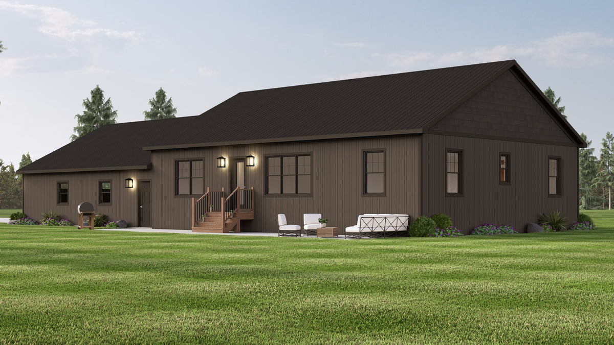 Spacious 3-Bedroom, 1,728 sq ft Home Plan with Basement and Covered Porch