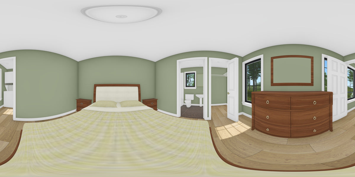 J7860-E Cottage Duplex House Bedroom Panorama, 1 Bedroom, 1 Bathroom | Meadowlawn 