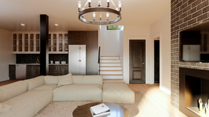 Q8099-A New American House Basement, 3 Bedrooms, 2.5 Bathrooms | Plan 24410 House Plan 