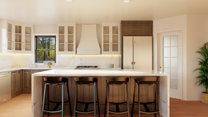 Q8099-A New American House Kitchen, 3 Bedrooms, 2.5 Bathrooms | Plan 24410 House Plan 