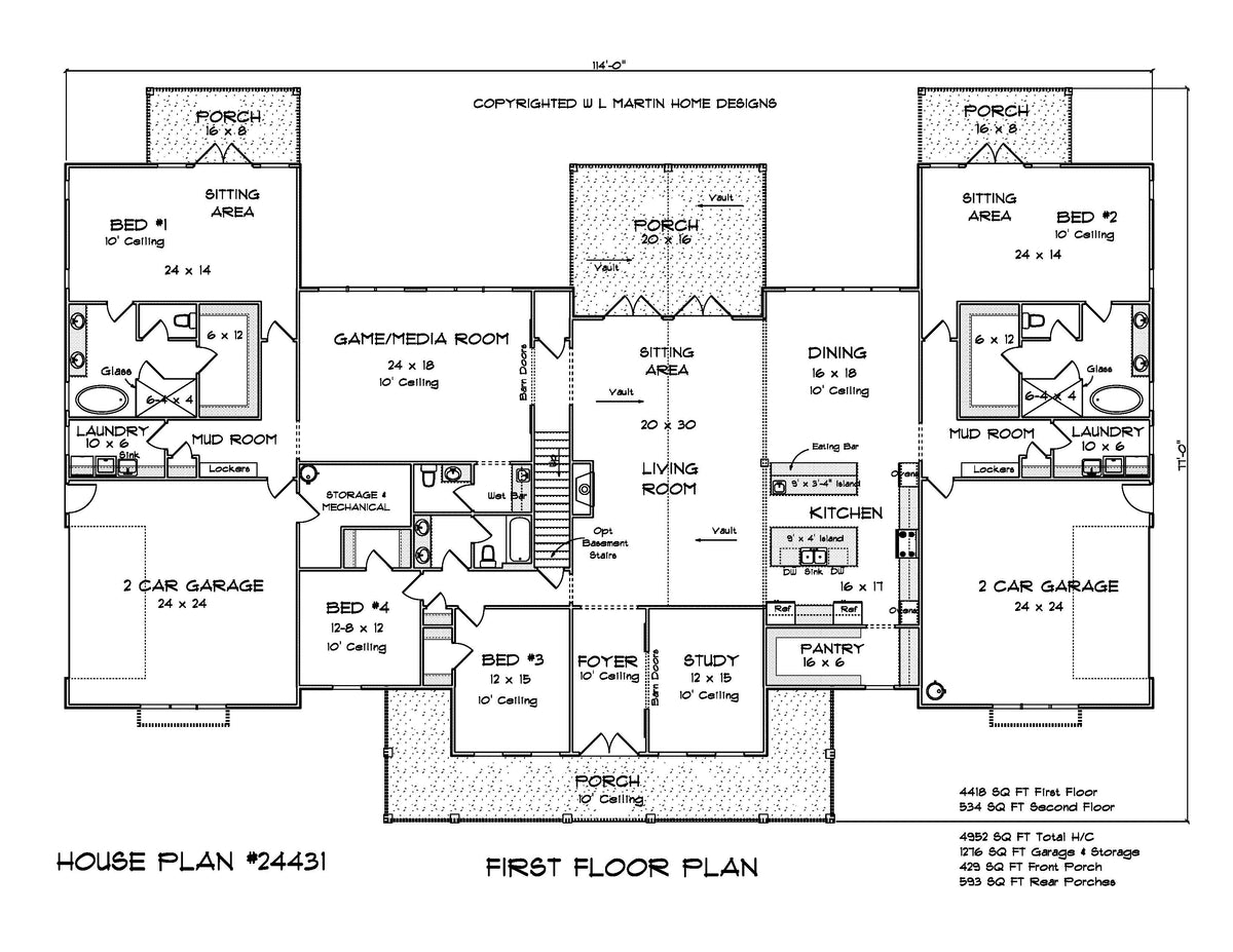 Redwood Ranch House First Floor Plan