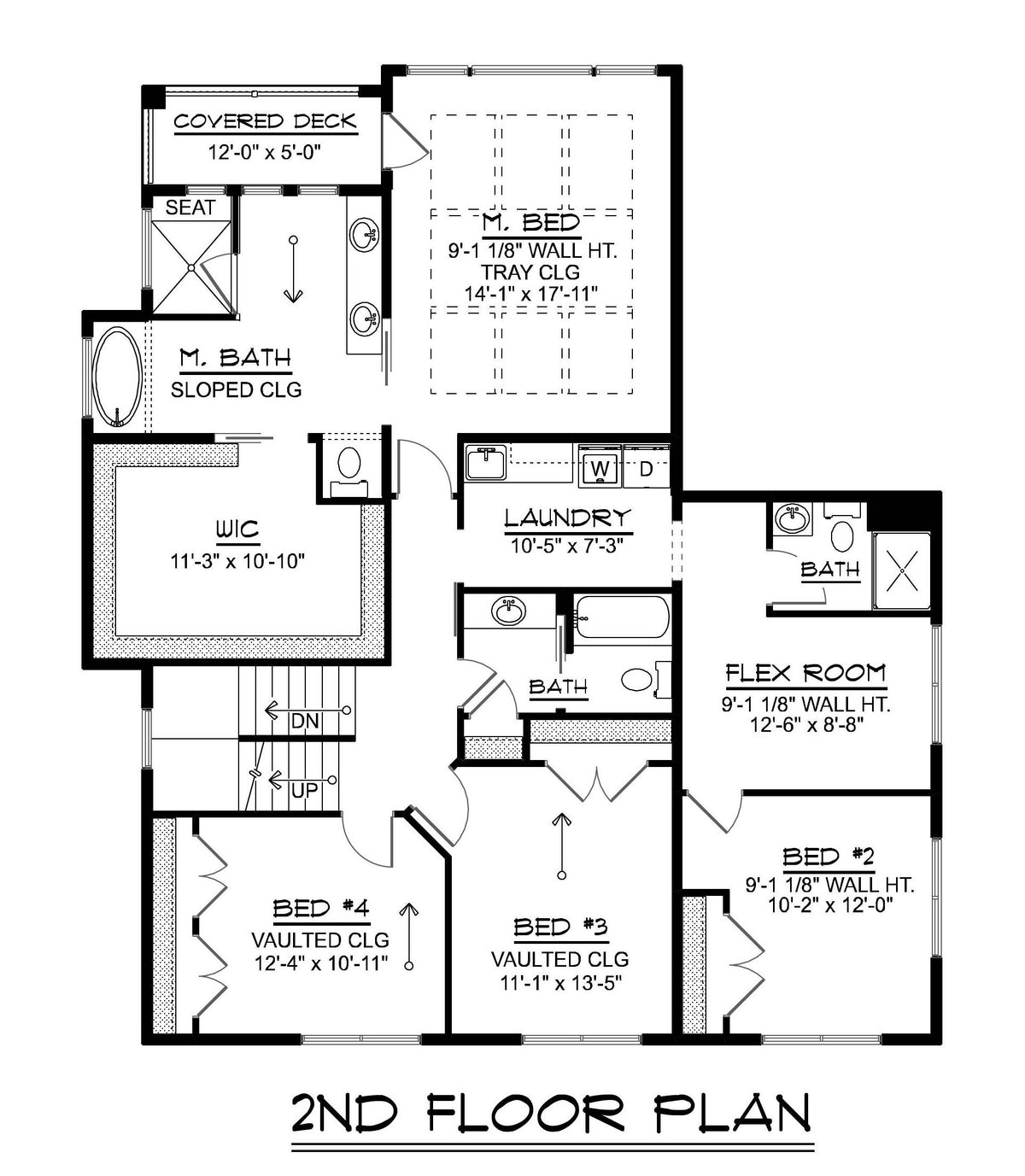 Q7457-A 24436 House Second Floor Plan 6 Beds 3.5 Baths