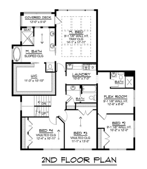 Q7457-A 24436 House Second Floor Plan 6 Beds 3.5 Baths