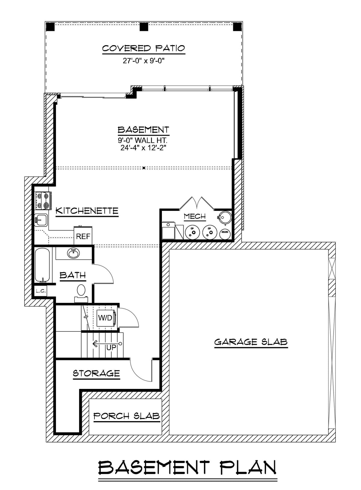 Q7457-A 24436 House Basement Floor Plan 6 Beds 3.5 Baths