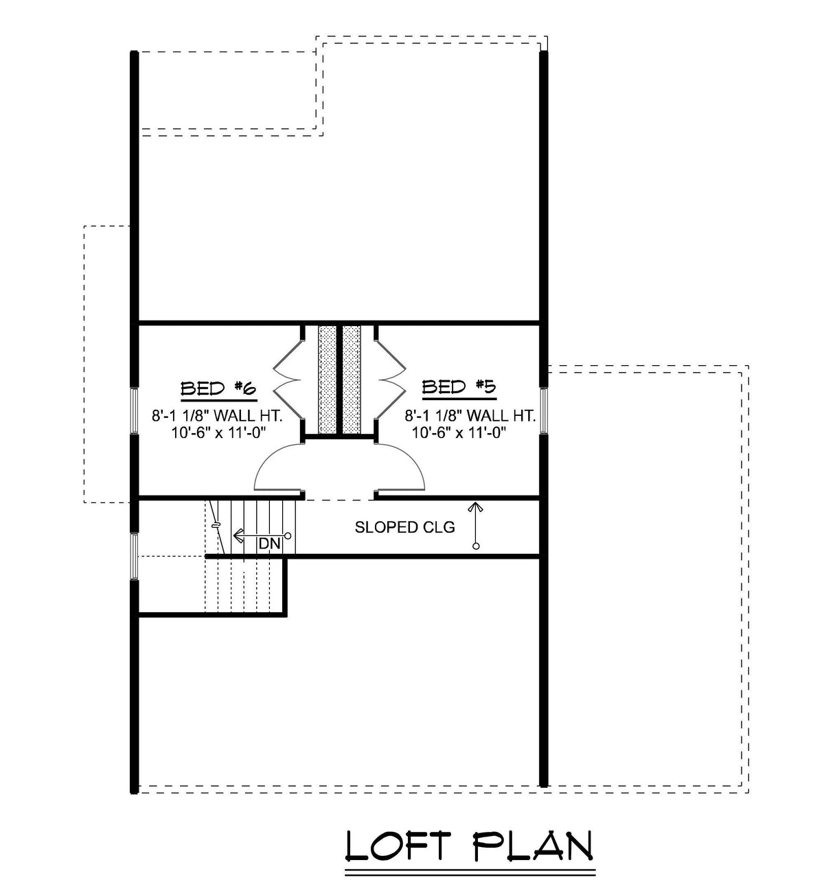 Q7457-A 24436 House Loft Floor Plan 6 Beds 3.5 Baths
