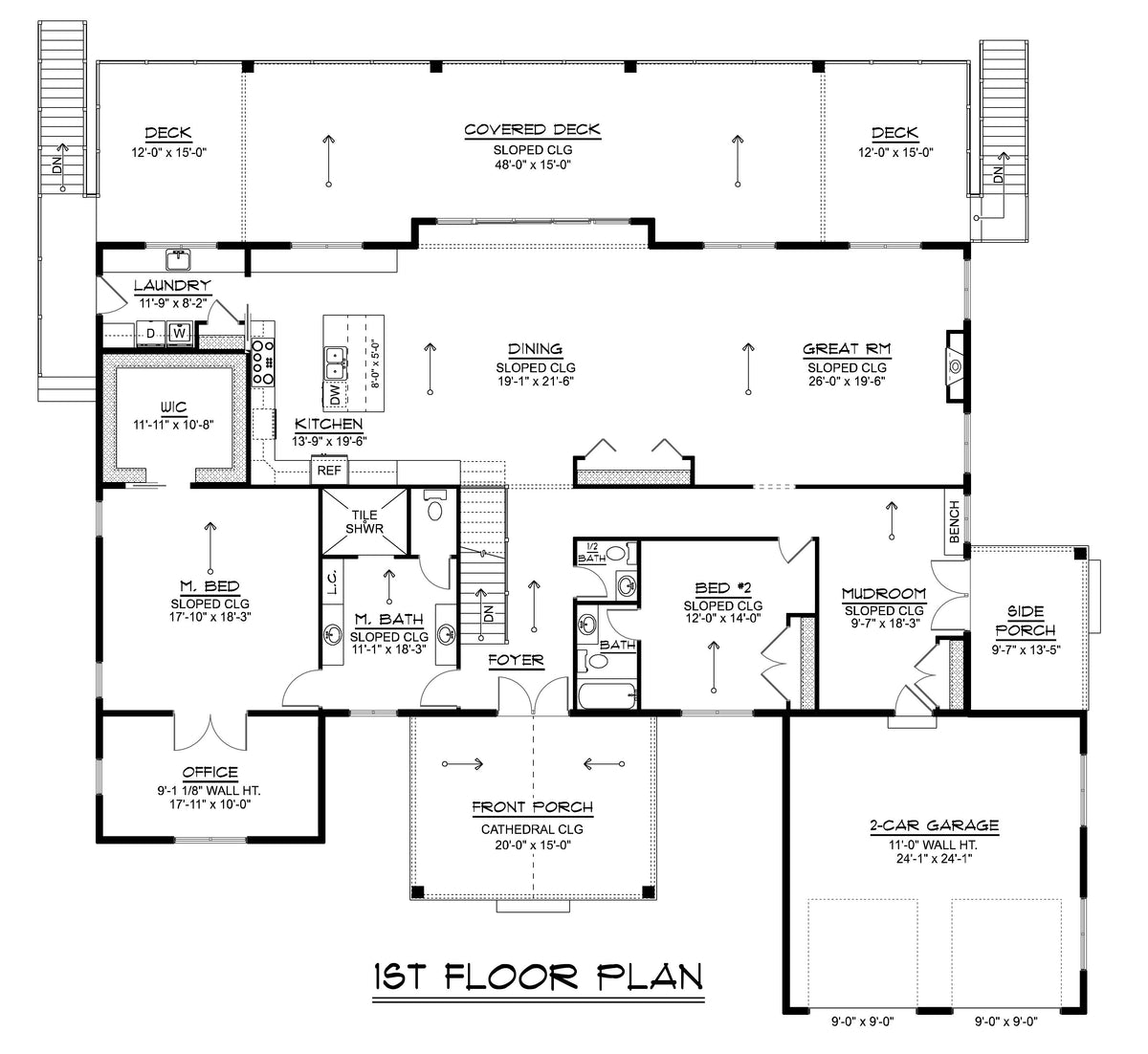 Q7468-A 24447 House First Floor Plan 2-4 Beds 2.5-4.5 Baths
