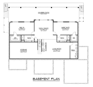 Q7468-A 24447 House Basement Floor Plan 2-4 Beds 2.5-4.5 Baths