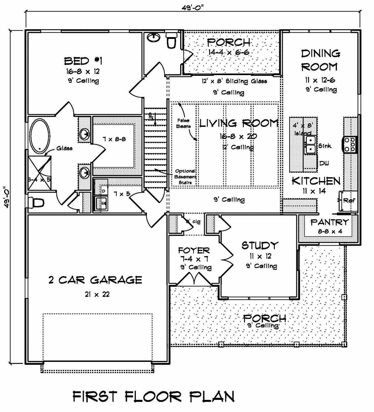 Cypress House Plan - Archival Designs House Plans, floor plan