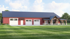 Q7471-A Barndominium House, 2 Beds, 2.5 Baths | 24467 Exterior-1