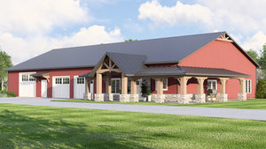 Q7471-A Barndominium House, 2 Beds, 2.5 Baths | 24467 Exterior-2