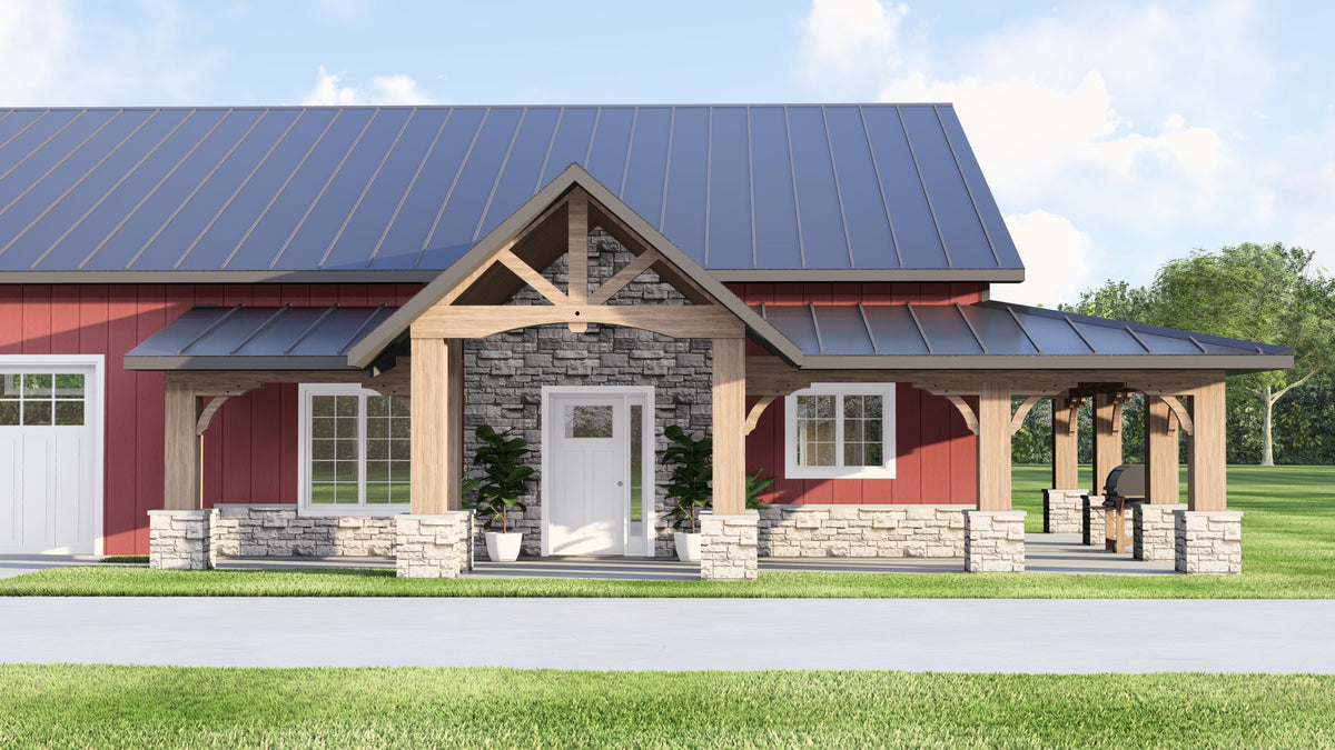 Q7471-A Barndominium House, 2 Beds, 2.5 Baths | 24467 Exterior-4