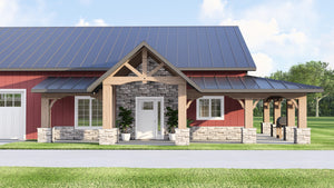 Q7471-A Barndominium House, 2 Beds, 2.5 Baths | 24467 Exterior-4