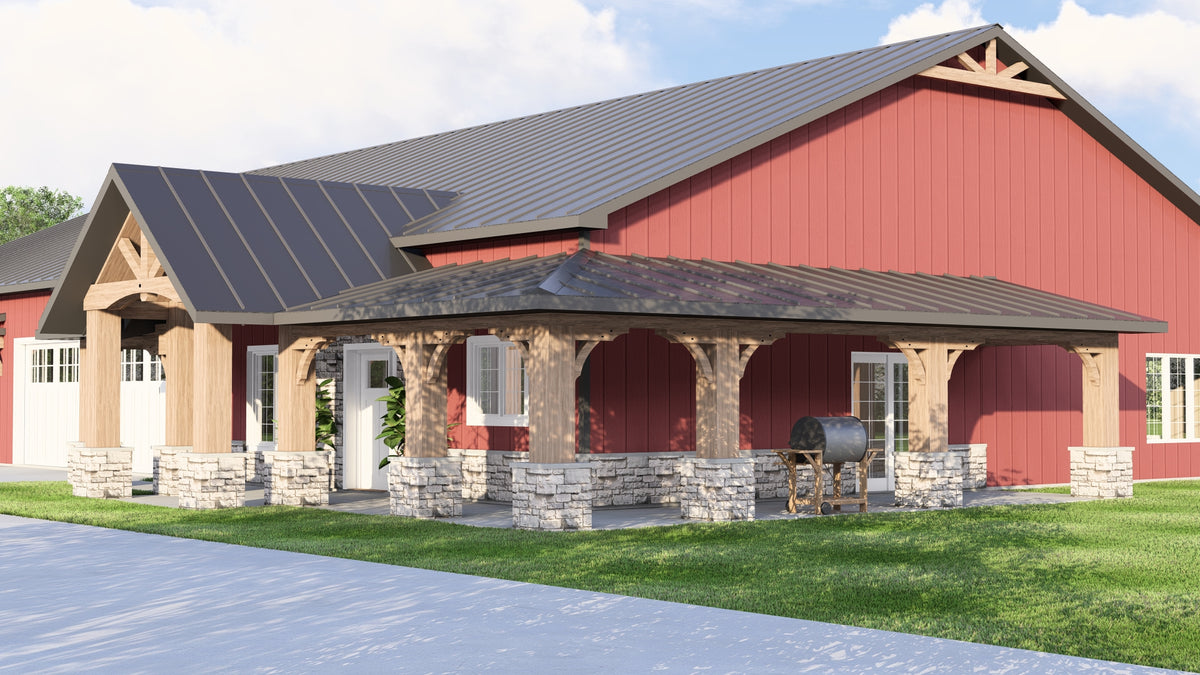 Q7471-A Barndominium House, 2 Beds, 2.5 Baths | 24467 Exterior-5