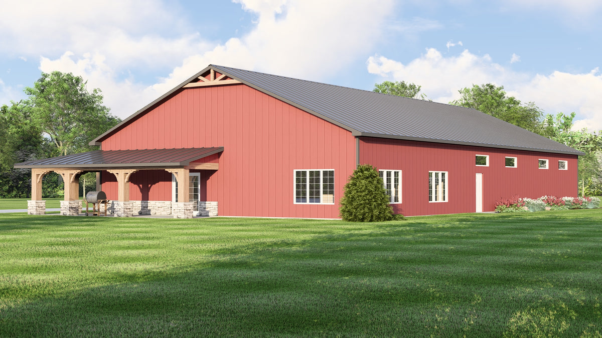 Q7471-A Barndominium House, 2 Beds, 2.5 Baths | 24467 Exterior-6