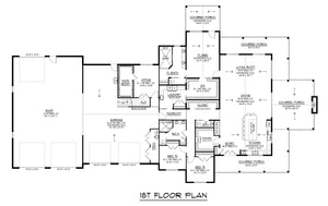 Q7442-A 24473 House First Floor Plan 3 Beds 2.5 Baths