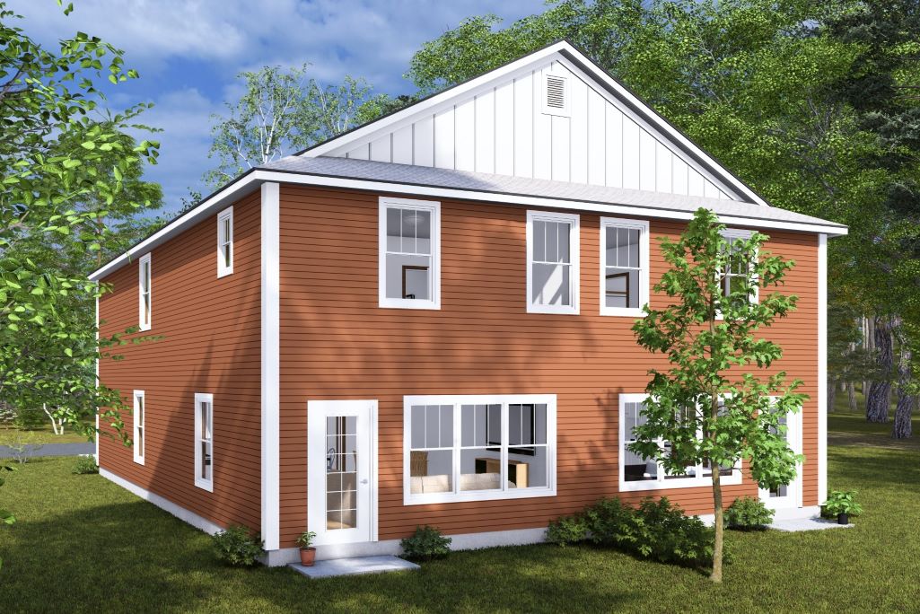 Efficient 2-Story Duplex House Plan with 3 Bedrooms and Garages