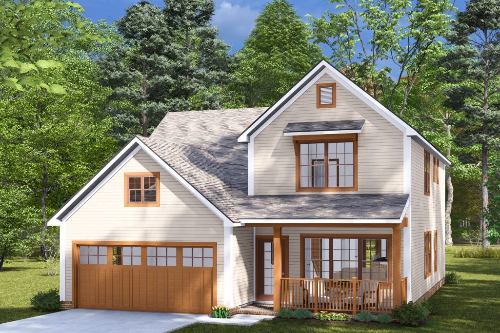 Cottage-Style 2-Story Home for Narrow Lot