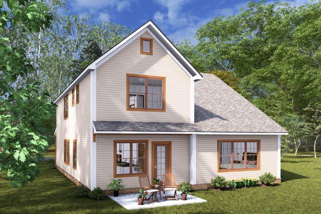 Cottage-Style 2-Story Home for Narrow Lot