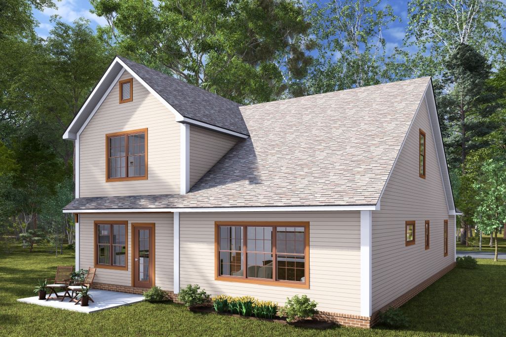 Cottage-Style 2-Story Home for Narrow Lot