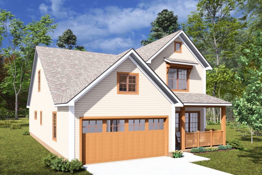 Cottage-Style 2-Story Home for Narrow Lot