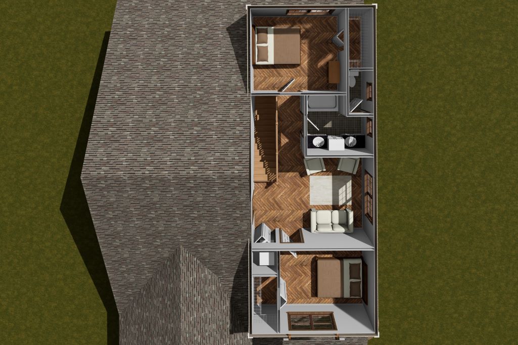 Cottage-Style 2-Story Home for Narrow Lot