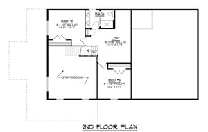 Q7466-A 24490 House Second Floor Plan 3 Beds 2.5 Baths