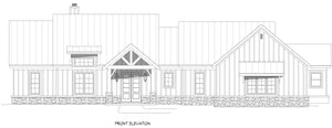 L7873-A Farmhouse House Front Elevation, 3 Bedrooms, 2.5 Bathrooms | Weatherford Farmhouse 