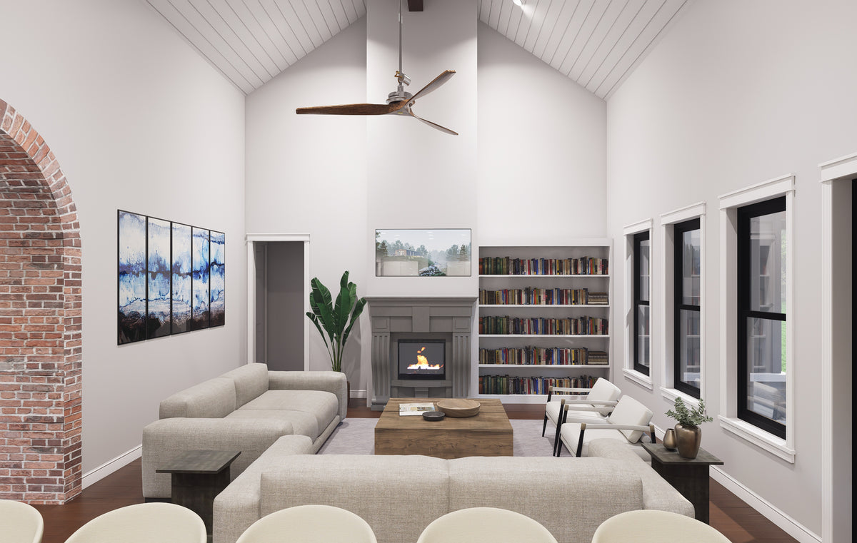L7873-A Farmhouse House Family Room, 3 Bedrooms, 2.5 Bathrooms | Weatherford Farmhouse 