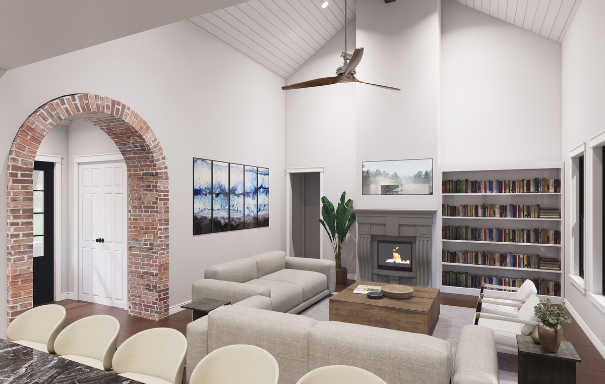 L7873-A Farmhouse House Family Room, 3 Bedrooms, 2.5 Bathrooms | Weatherford Farmhouse 