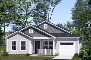 Charming One-Story Home with Office, Island Kitchen, and Porch