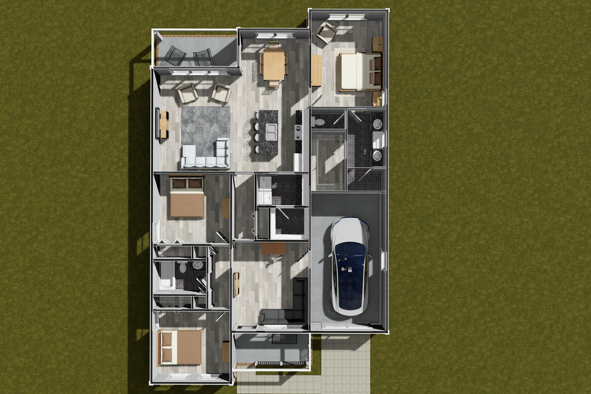 Charming One-Story Home with Office, Island Kitchen, and Porch