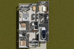 Charming One-Story Home with Office, Island Kitchen, and Porch