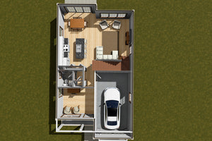 7199-E Briarstone 3D First Floor House Plan 3 Bed 2.5 Baths