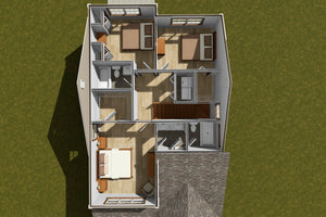 J7209-E House Plan 3D Second Floor