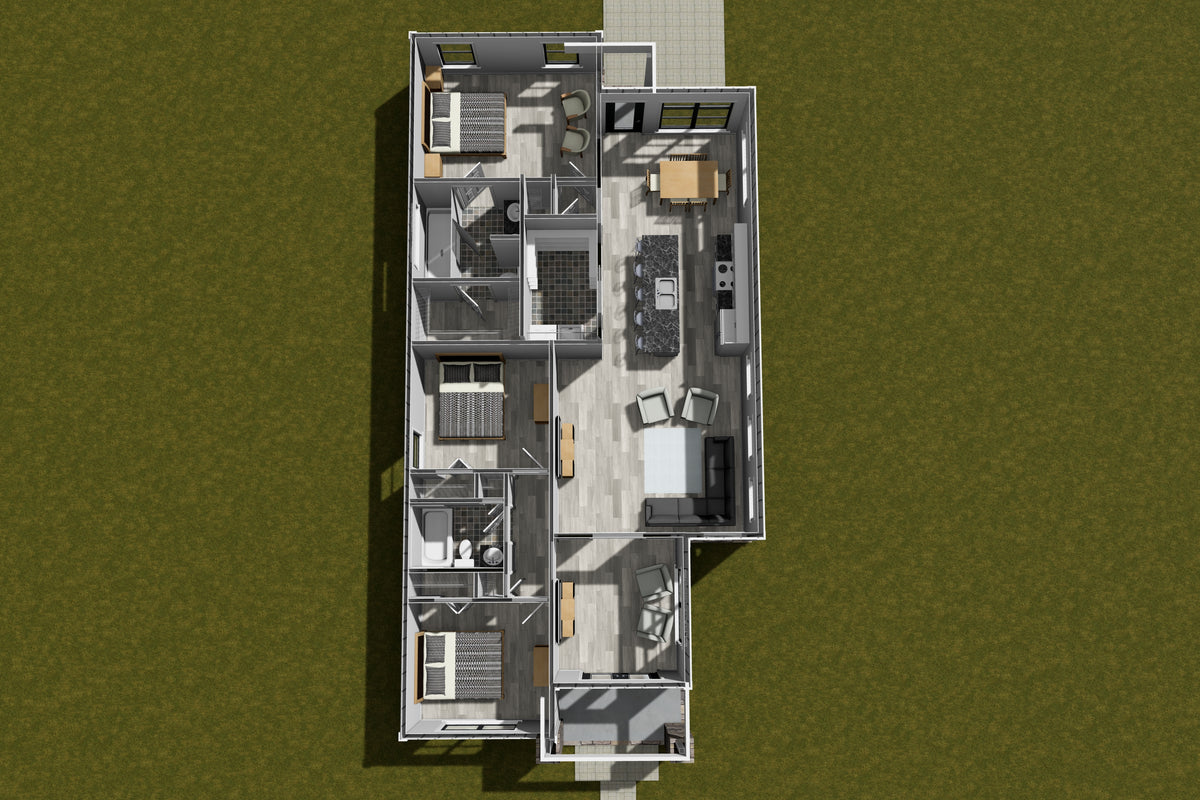 J7210-E 3D House Plan 