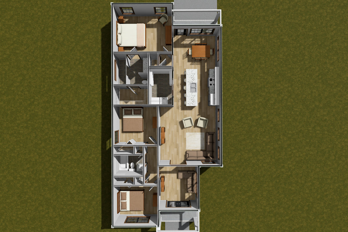 J7211-E 3D House Plan