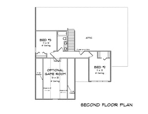 J7213-E House Second Floor Plan 3 Bed 2.5 Bath