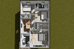 J7216-E House 3D Second Floor 3 Bed 2.5 Bath