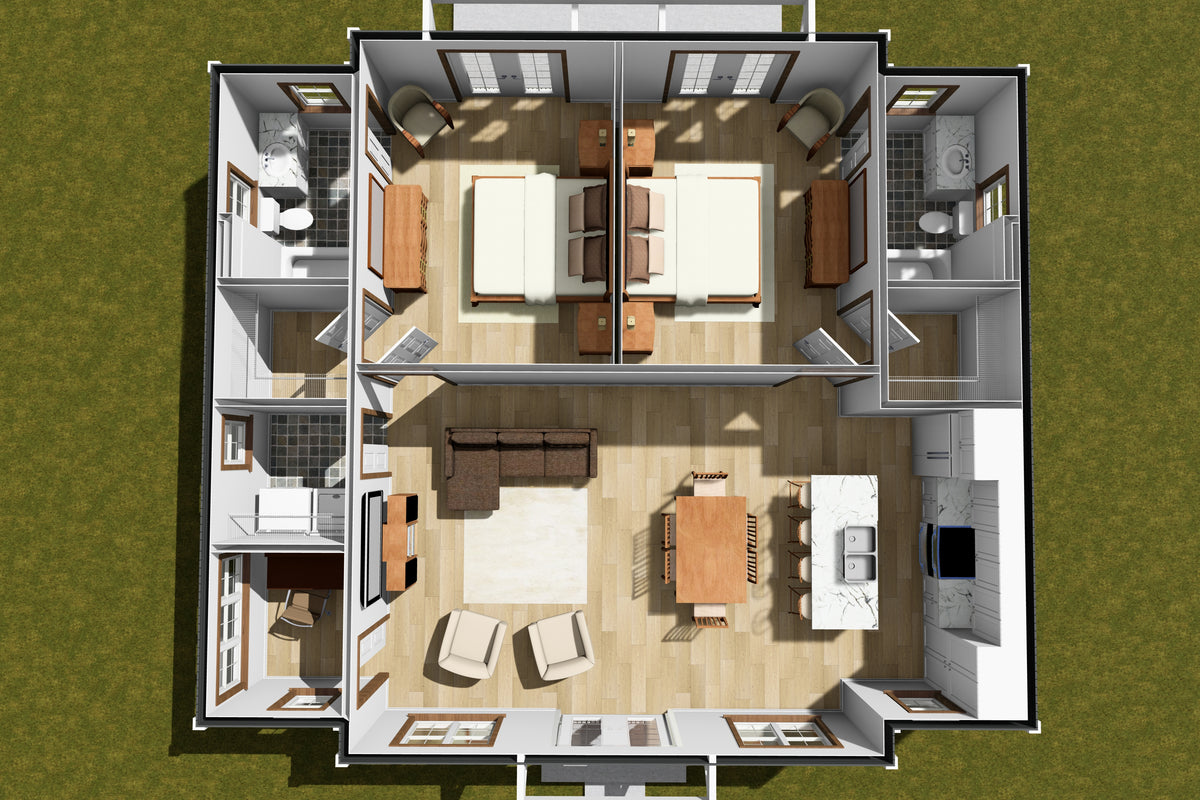 J7217-E House 3D Plan 