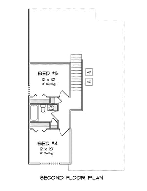 J7246-E House Second Floor Plan 4 Bed 3 Bath