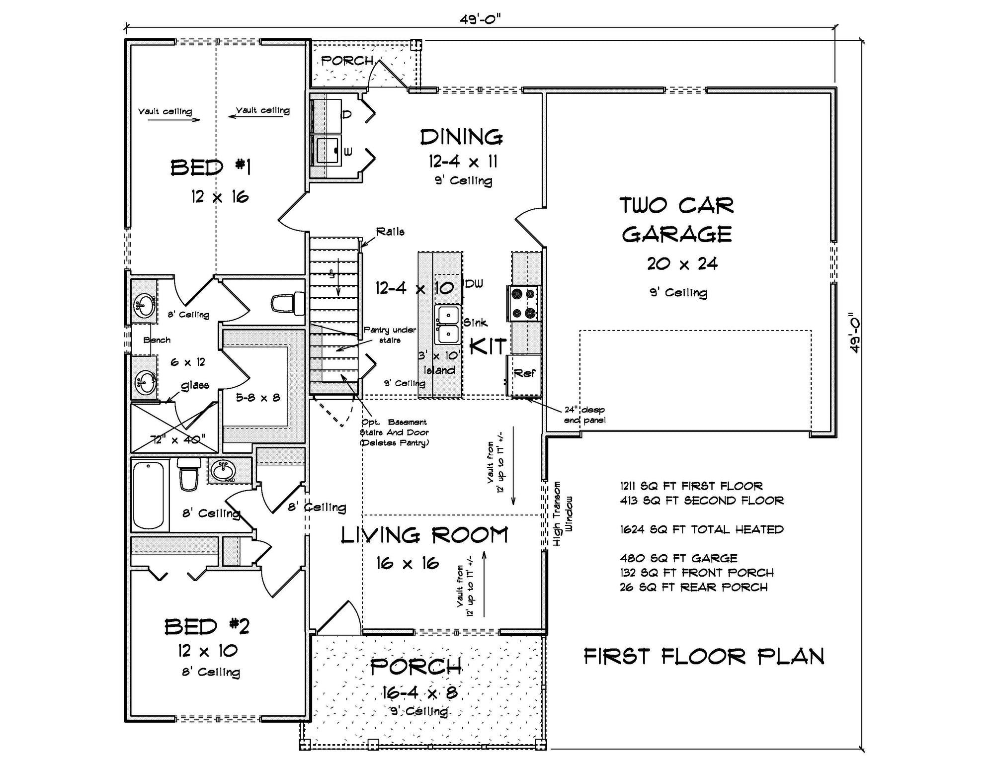 J7247-E New American Style House Exterior-2